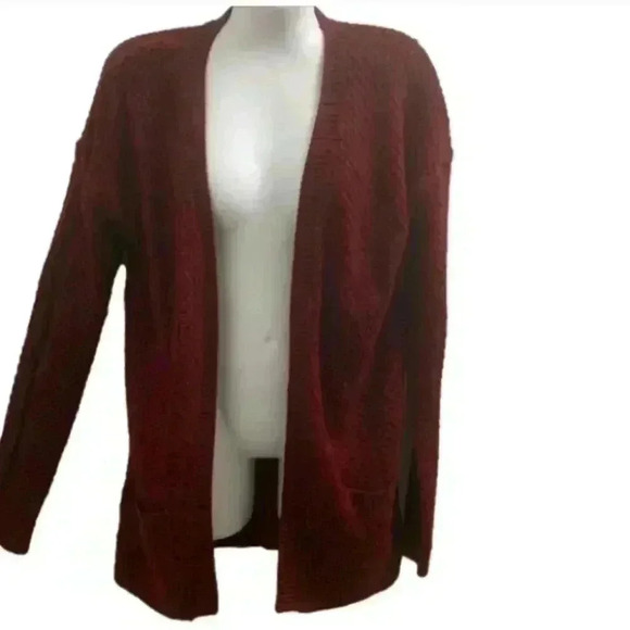 Love Change Sweaters - Love Change Italy  Purple Knit Open Front Cardigan Sweater Size XL